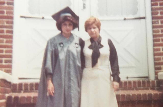 Marie Serrano during her graduation in '77